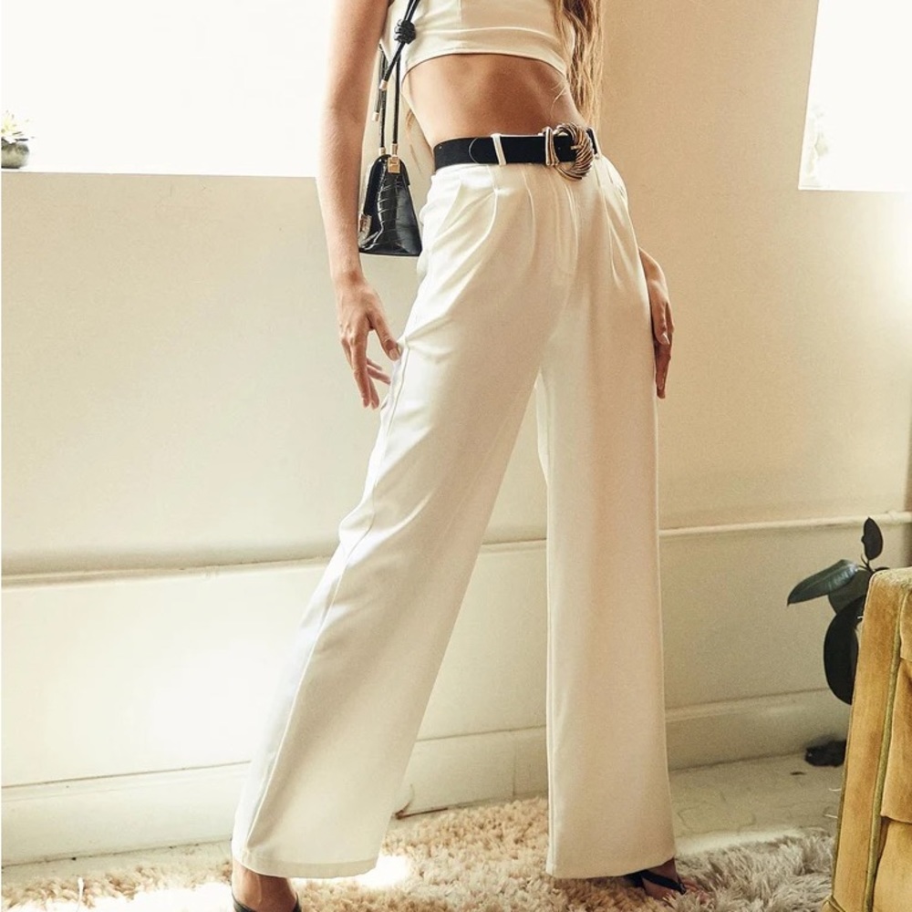 Princess Polly Huxley Set - pants in size 0 color white or cream